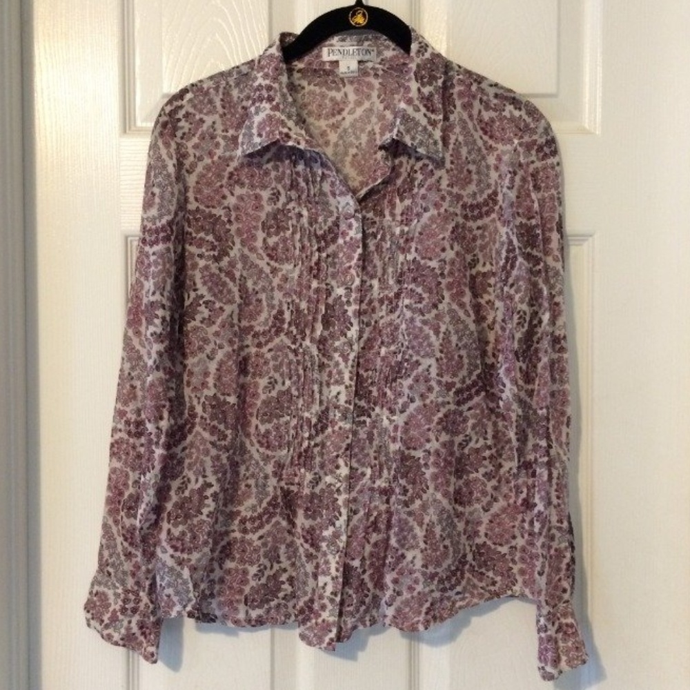 Pendleton Petite Size 6 Womens Sheer Top